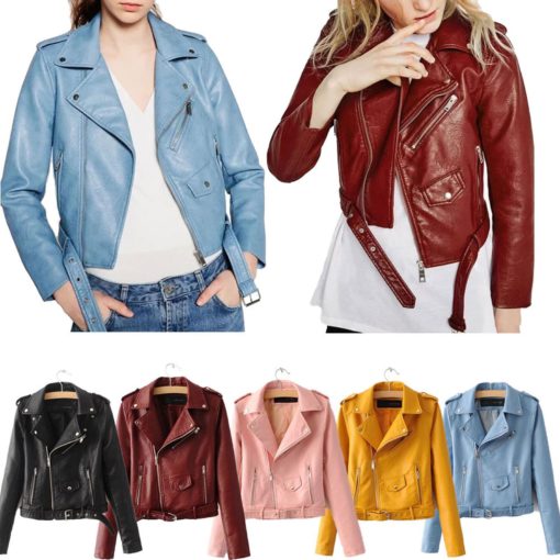 Red Leather Jacket Women - Image 10
