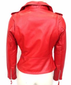 red leather biker women jacket