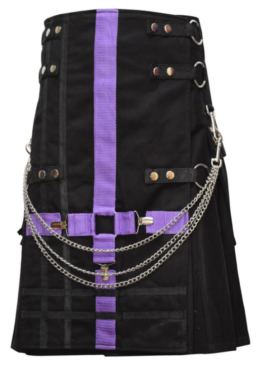 Black Two-Tone Utility Kilt