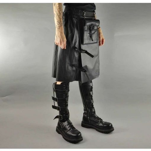 Leather Rock Star Scottish Kilt - Image 6
