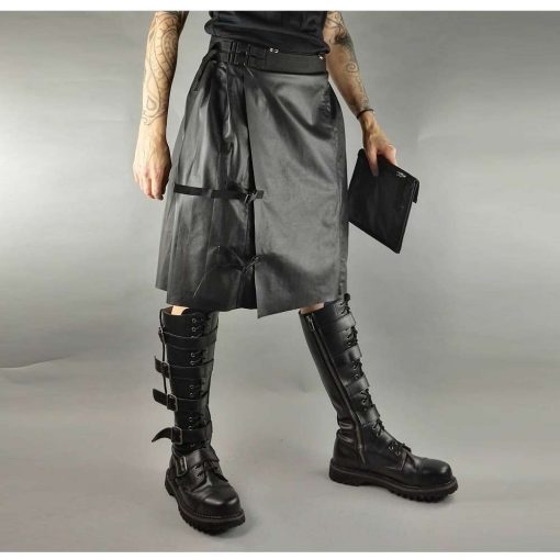 Leather Rock Star Scottish Kilt - Image 5