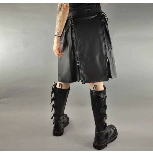 Leather Rock Star Scottish Kilt - Image 3