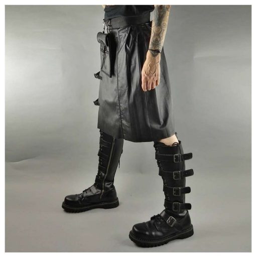 Leather Rock Star Scottish Kilt - Image 2