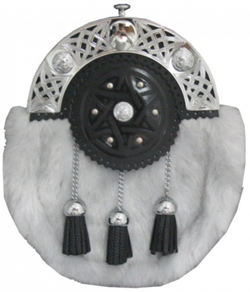 Light Grey Rabbit Fur Sporran