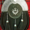 Thistle Badge Black Calfskin Sporran