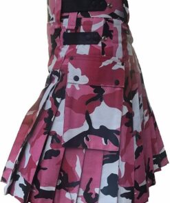 Men Pink Camouflage Utility Kilt