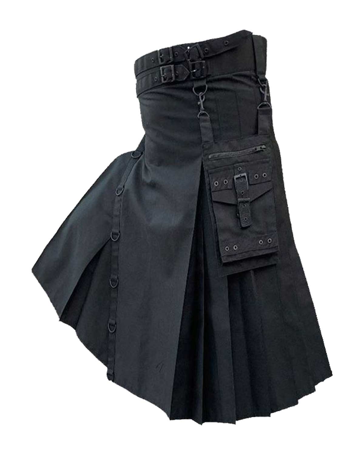 Buy Black Utility Scottish Kilt | Black Kilt | ukkilt.co.uk