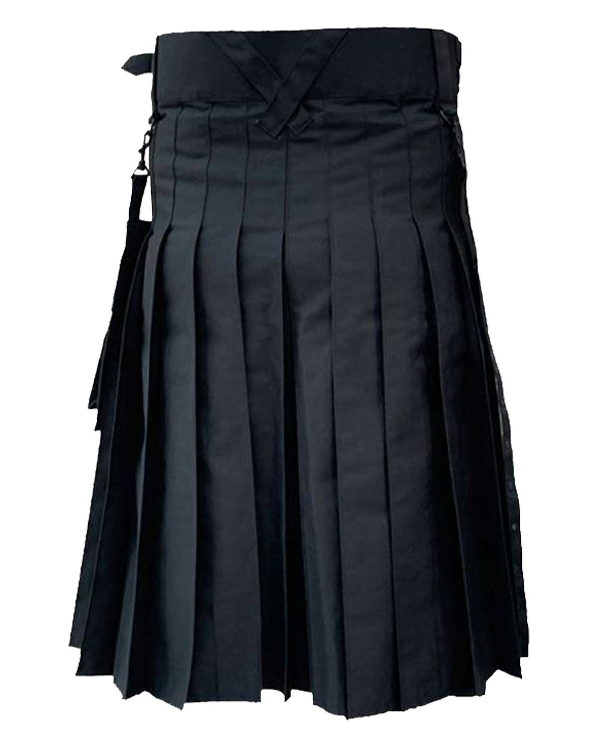 Black Modern Utility Kilt