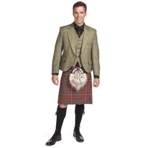 Brown Kilt Tweed Jacket Outfit