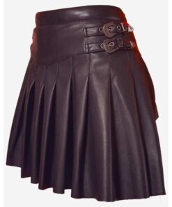 Women Black Leather Skirt