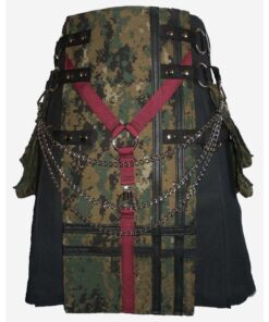 Black Canvas Digital Camouflage Kilt