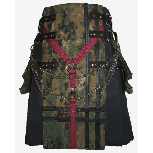 Black Canvas Digital Camouflage Kilt