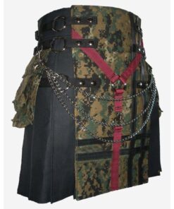 Black Digital Camouflage Kilt