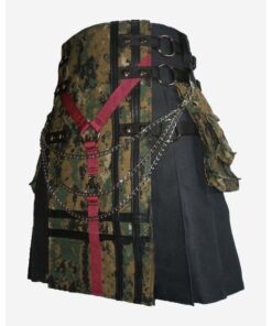 Black Digital Camouflage Kilt