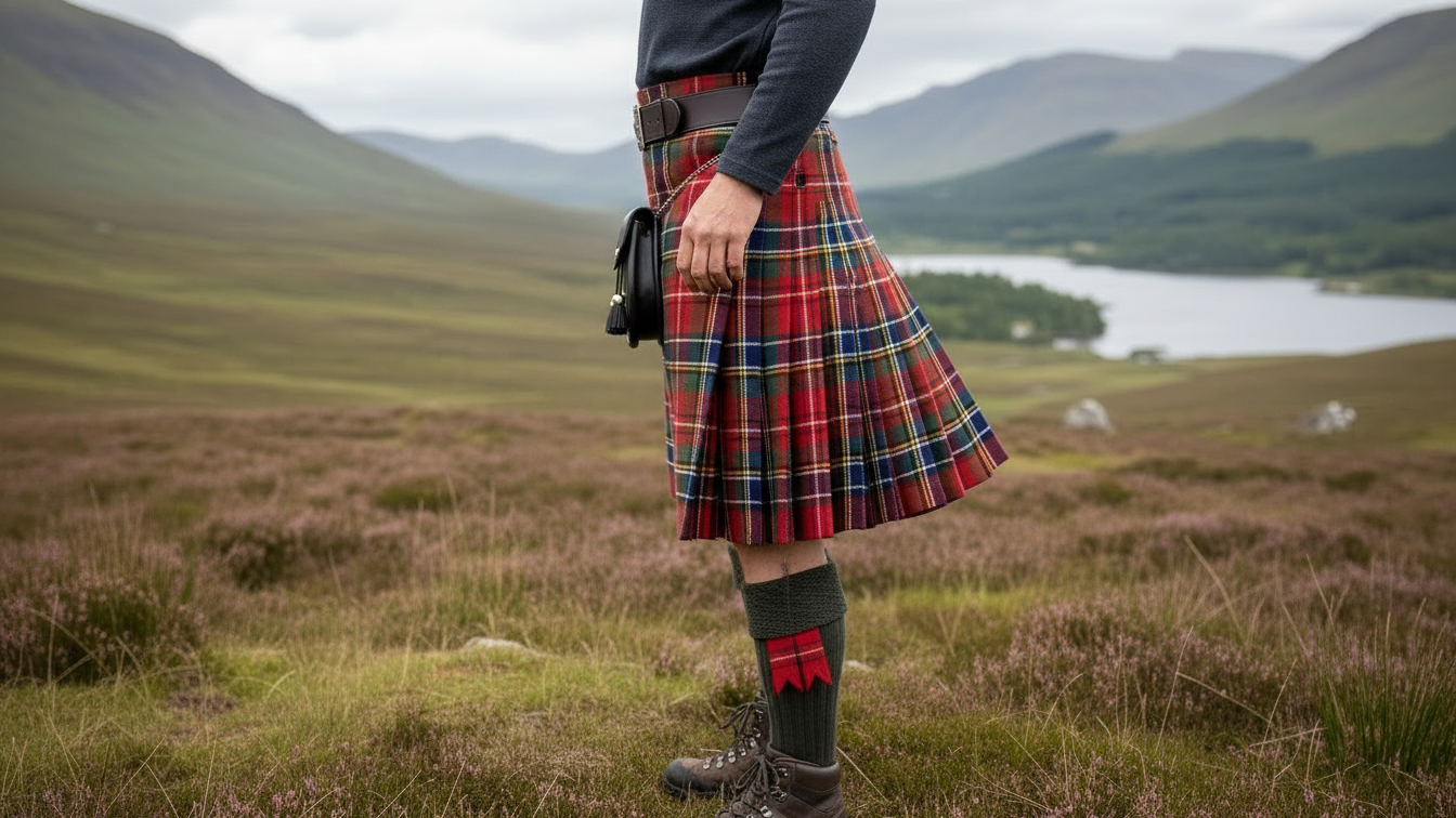 Men's tartan utility kilt for casual wear