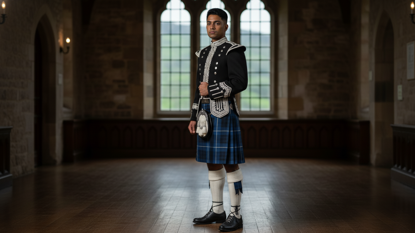 wool Highland piper doublet jacket