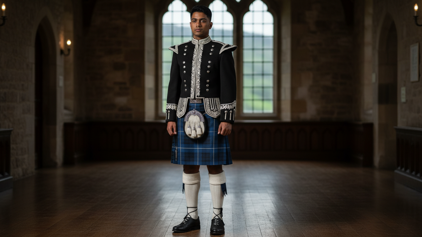 Highland doublet jacket for pipe band uniform