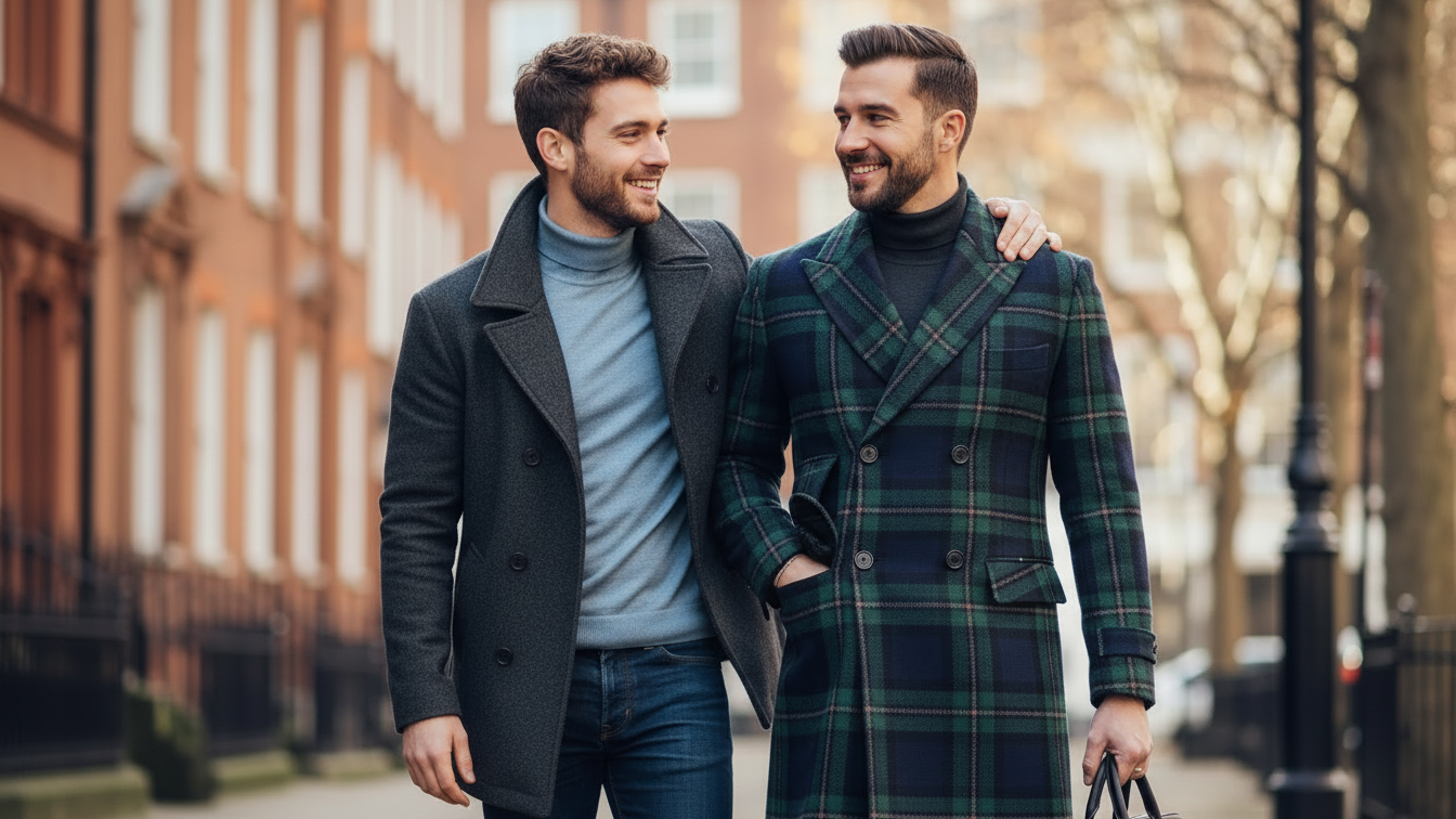 Men’s tartan blazer stylish plaid jacket