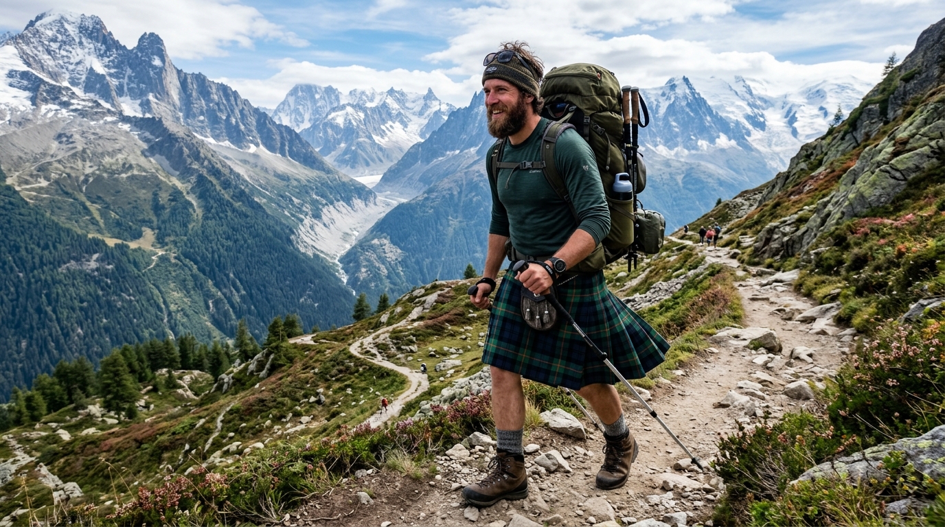 Hiking Kilt for men made with lightweight tartan fabric