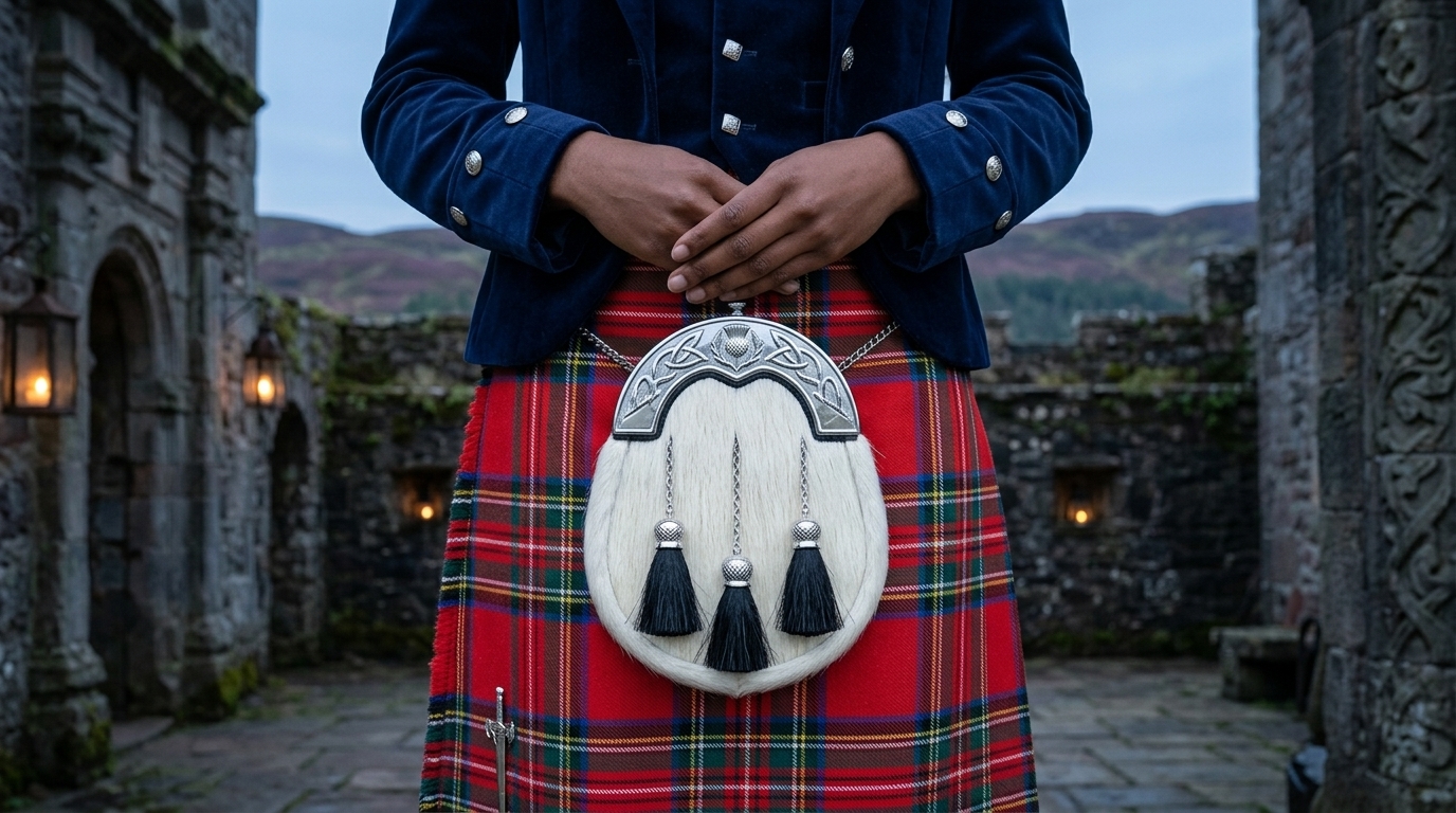 Premium Scottish kilt sporran for weddings and formal occasions